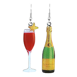 Bag Et Al Champagne & Glass Earrings