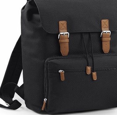 BagBase  Heritage Laptop Backpack Bag (Up To 17inch Laptop) (One Size) (Black)