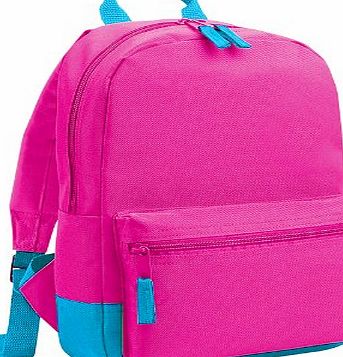 BagBase  Mini Student Backpack / Rucksack Bag (6.5 Litres) (One Size) (Fuchsia/Surf Blue)