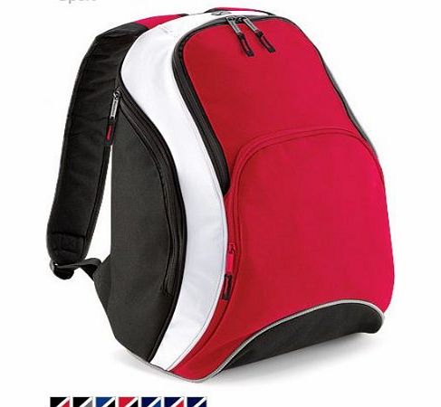 BagBase  TEAMWEAR BACKPACK RUCKSACK - 7 GREAT COLOURS (CLASSIC RED/BLACK)