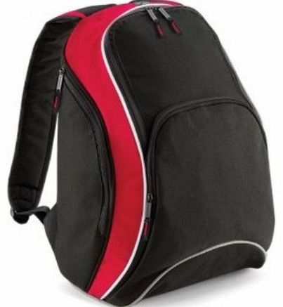 BagBase Teamwear Backpack, Black Classic Red, One Size