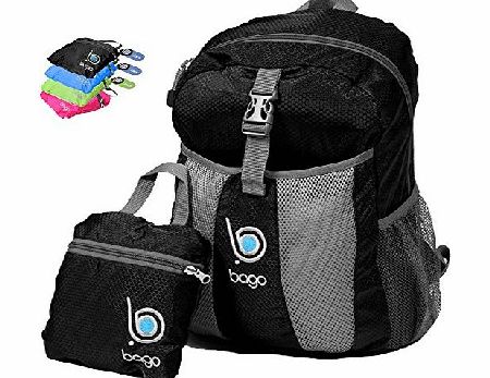 Packable Backpack For Men, Women And Children - Lightweight Foldable Rucksack - Use As Travel Bag, Daypack, Carry On For More Luggage Space - Folds Into Its Inner Pocket - (BLACK)