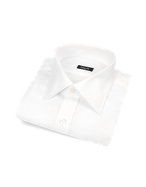 Bagutta Classic Solid White Italian Cotton Dress Shirt