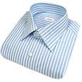 Light Blue Classic Striped Cotton Dress Shirt