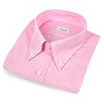 Bagutta Pink and White Striped Button Down Cotton Italian Dress Shirt
