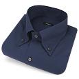 Solid Blue Classic Buttondown Cotton Dress Shirt