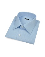 Bagutta Solid Blue Twill Cotton Italian Dress Shirt