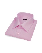 Solid Pink Twill Cotton Italian Dress Shirt