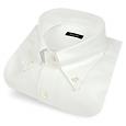 Bagutta Solid White Classic Buttondown Cotton Dress Shirt