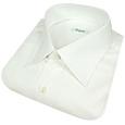 Solid White Cotton Spread-collar Dress Shirt