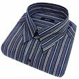 Bagutta Variegated Striped Gray/Blue Snap Collar Dress Shirt