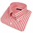 Variegated Striped Rose Cotton Dress Shirt