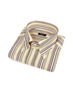 Variegated Stripes Button Down Cotton Dress Shirt