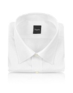White Dotted Cotton Italian Dress Shirt