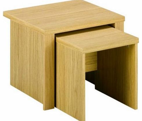 Bailey Nest of 2 Tables - Oak Wood Effect - Flat Pack Living Room Furniture
