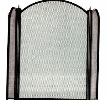 Bakaware Fire Guard - 3 Fold Fire Screen in Black and Brass - Fire Grill for Protection