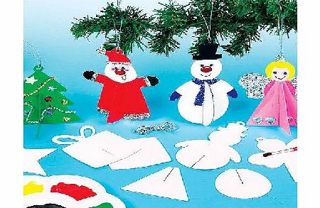 Baker Ross 3D Christmas Hanging Decorations for Children to Make and Hang - (Pack of 12)