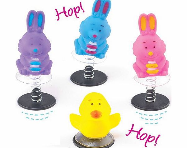 Baker Ross Chick amp; Bunny Easter Jump-Up Toys for Kids to Play with (Pack of 4)