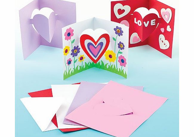 Baker Ross Childrens Craft Heart Pop-out Cards for Kids to Decorate with Love for Mothers Day or Valentines (Pack of 8)
