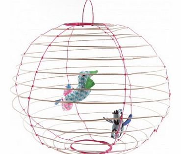 Bird cage hanging lampshade Fluorescent pink