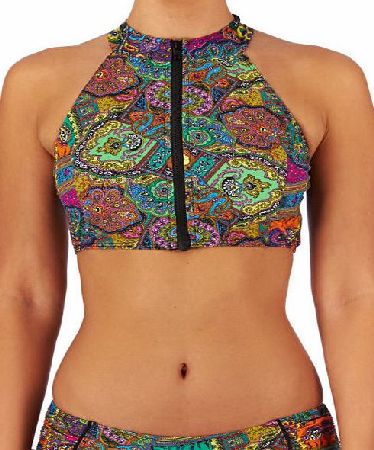 Baku Womens Baku Turkish Zipfront Crop Bikini Top -