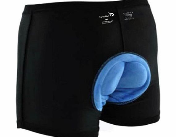 Baleaf Mens 3D Padded Cool Max Bicycle Underwear Shorts - Black, Large