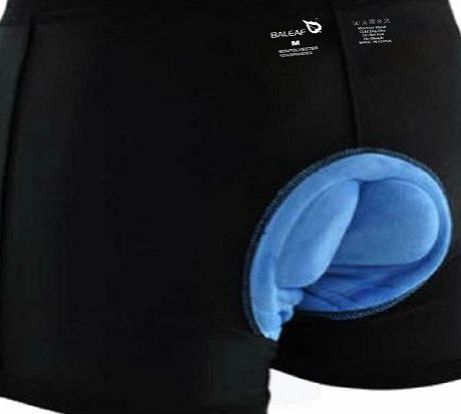 Baleaf Mens 3D Padded Cool Max Bicycle Underwear Shorts - Black, X-Large