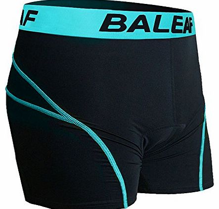 Baleaf Mens 3D Padded Coolmax Bicycle Cycling Underwear Shorts Color Silk Blue Size M