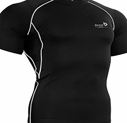 Baleaf Mens Short Sleeve Running Fitness Workout Compression Color Grey Size M