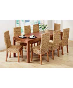 Bali Extending Dining table and 8 Woven Chairs