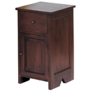 Mahogany 1 drawer bedside with cupboard
