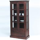 Mahogany glass display cabinet with 3