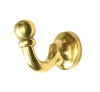Ball End Tie Back Hook Polished Brass in Pack of Two