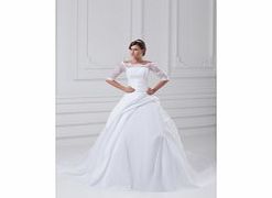 Ball Gown Pleat Pick-up 3D-flower Cathedral