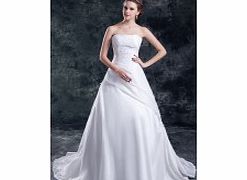 Ball Gown Strapless Backless Beaded Sweep Train