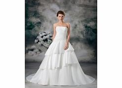 Ball Gown Strapless Backless Beading Layered