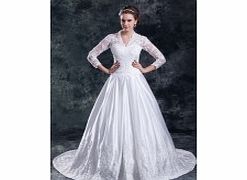 Ball Gown V-neck See-through Three-quarter