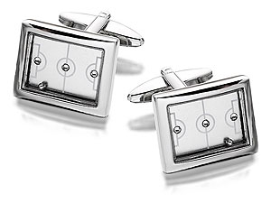 Ball In The Hole Game Football Pitch Cufflinks -