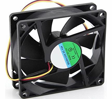 Ballen_Ma DC 12V 3Pin 80mm 8cm PC CPU Processor Computer Case Chassis Heatsink Cooling Fan 80x25mm Black