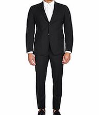 BALMAIN Black wool striped two-piece suit
