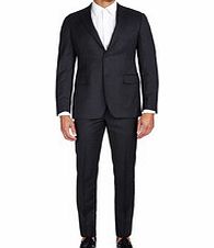 Charcoal wool pinstripe two-piece suit