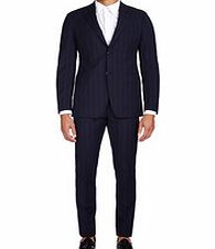 BALMAIN Dark blue wool two-piece suit