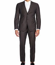 BALMAIN Dark grey wool two-piece suit