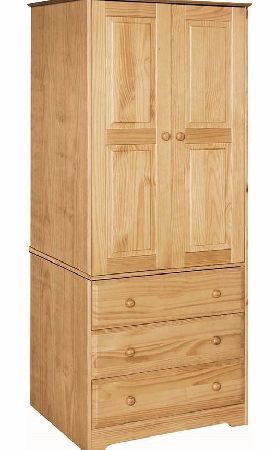 Pine 2 door, 3 drawer Wardrobe