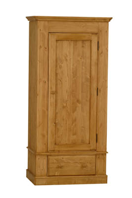 SINGLE PINE WARDROBE WITH DRAWER