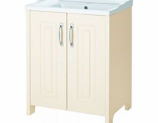 600 2-Door Unit  1 TH Basin Plain Ivory