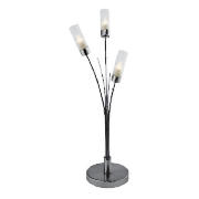 Bamboo 3 light table lamp, Satin nickel