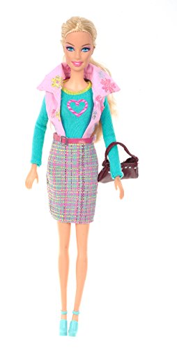 Banana Kong Dolls Chic Shirts,Vest Coat,Grid Peplum Skirt Set