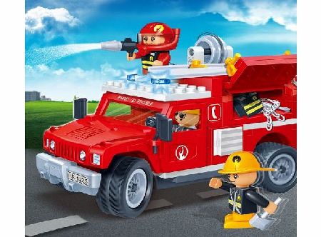 Boys build your own BanBao 242 Piece Fire Jeep - High Quality Building & Construction Toys - Great Gifts/Presents for Boys, Girls, Children, Sons & Daughters, Ideal for Birthday & Christma