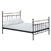 4Ft 6Inch Bedstead, Black, with Brook
